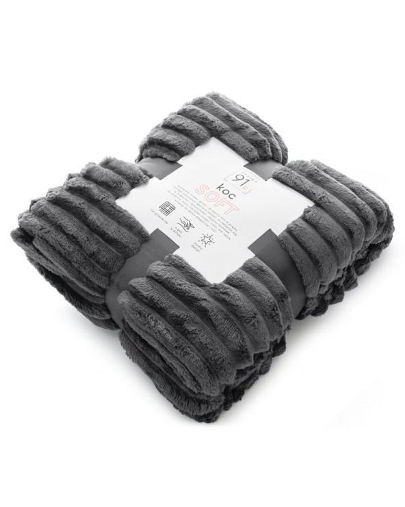 Koc pluszowy 150x200 Soft stalowy Eurofirany