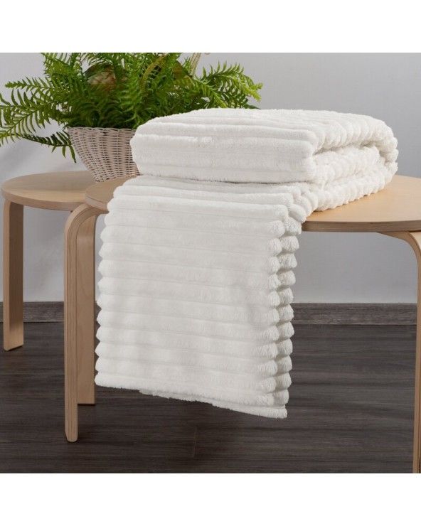 Koc pluszowy 200x220 Soft biały Eurofirany