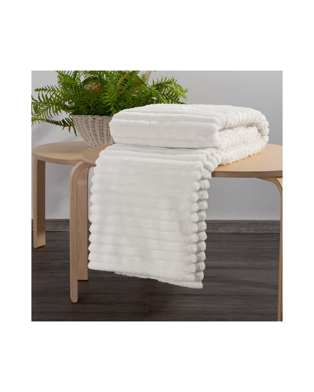 Koc pluszowy 200x220 Soft biały Eurofirany