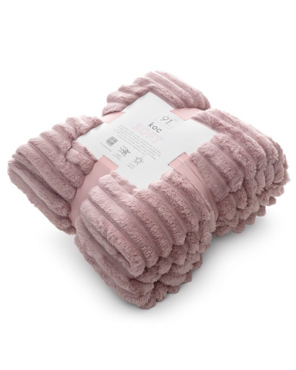 Koc pluszowy 200x220 Soft pudrowy Eurofirany