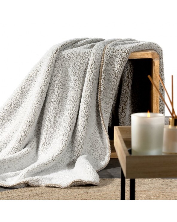 Koc sherpa baranek 200x220 Koala beżowy/biały Eurofirany