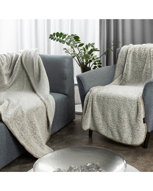 Koc sherpa baranek 200x220 Koala beżowy/biały Eurofirany