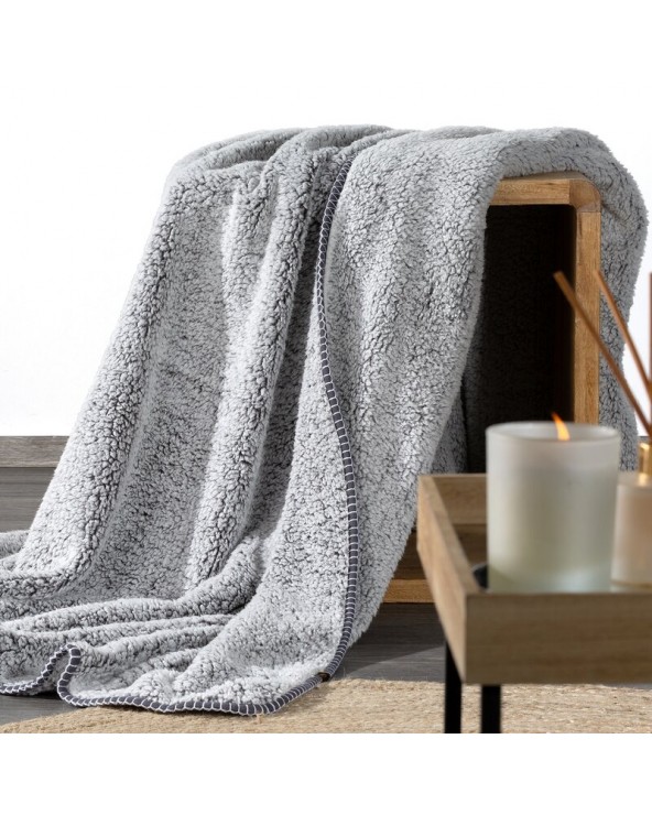 Koc sherpa baranek 170x210 Koala stalowy/biały Eurofirany