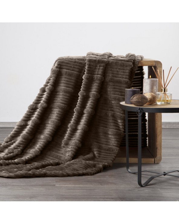 Koc pluszowy 200x220 Nina ciemnobrązowy Eurofirany