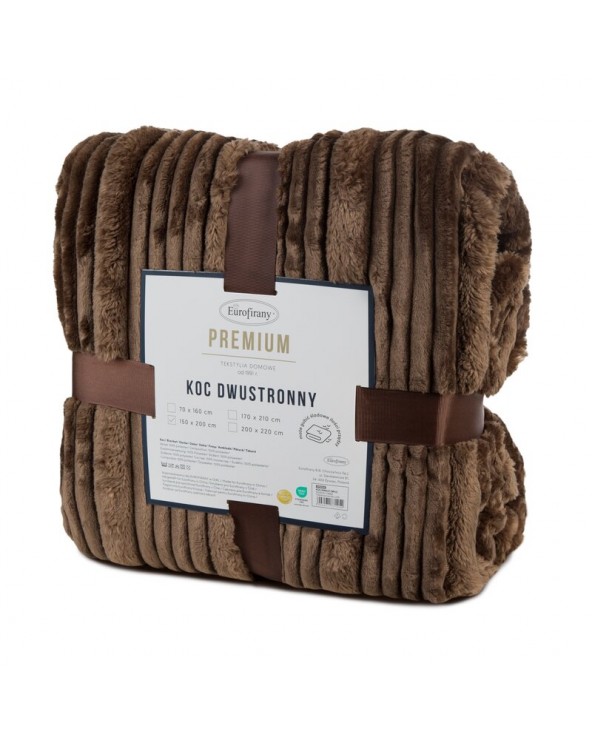 Koc pluszowy 200x220 Nina ciemnobrązowy Eurofirany