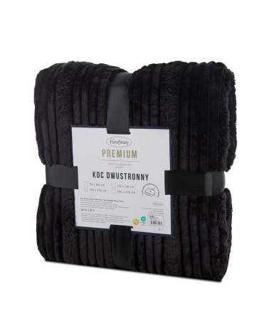 Koc pluszowy 200x220 Nina czarny Eurofirany