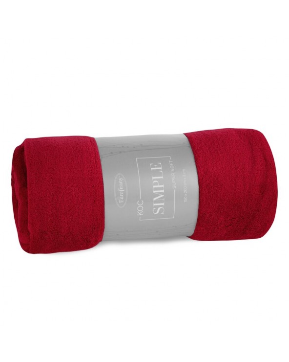 Koc pluszowy 150x200 Simple 1 bordowy Eurofirany