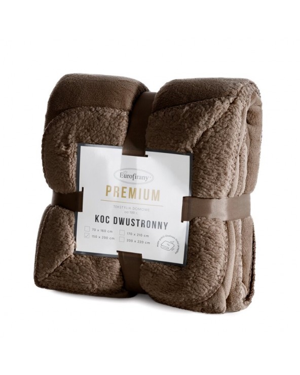 Koc sherpa baranek 200x220 Tedy ciemnobrązowy Eurofirany