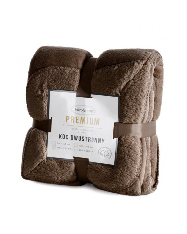 Koc sherpa baranek 200x220 Tedy ciemnobrązowy Eurofirany