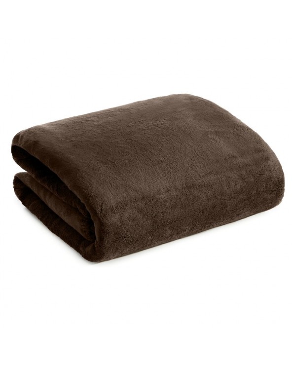 Koc sherpa baranek 200x220 Tedy ciemnobrązowy Eurofirany