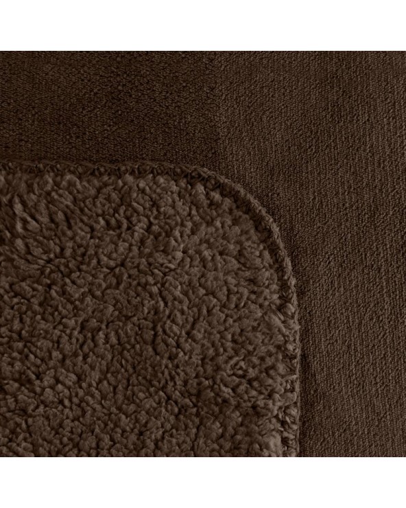 Koc sherpa baranek 200x220 Tedy ciemnobrązowy Eurofirany
