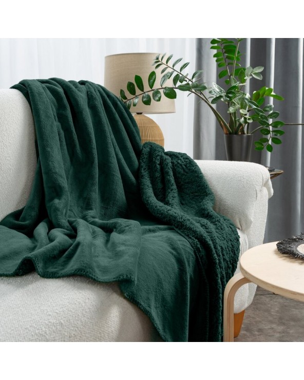 Koc sherpa baranek 170x210 Tedy ciemnozielony Eurofirany