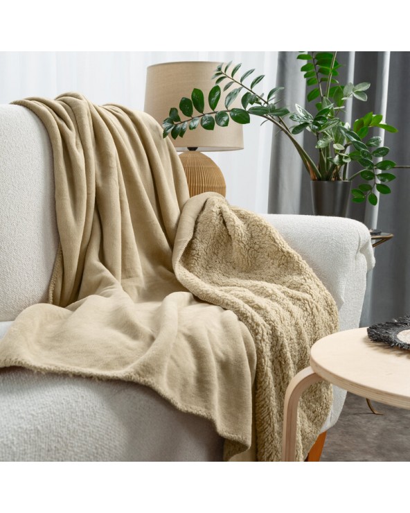 Koc sherpa baranek 170x210 Tedy jasnobeżowy Eurofirany