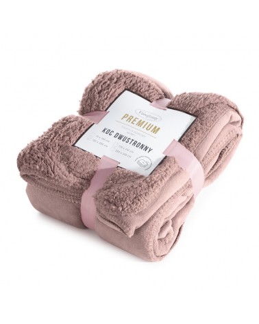 Koc sherpa baranek 170x210 Tedy różowy Eurofirany
