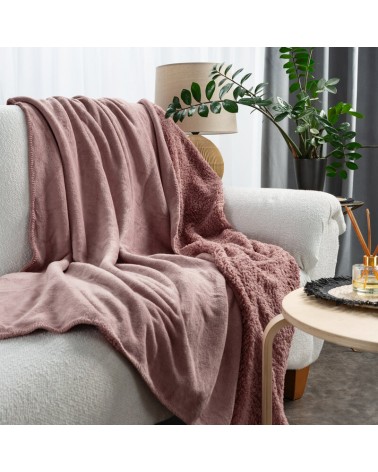 Koc sherpa baranek 170x210 Tedy różowy Eurofirany
