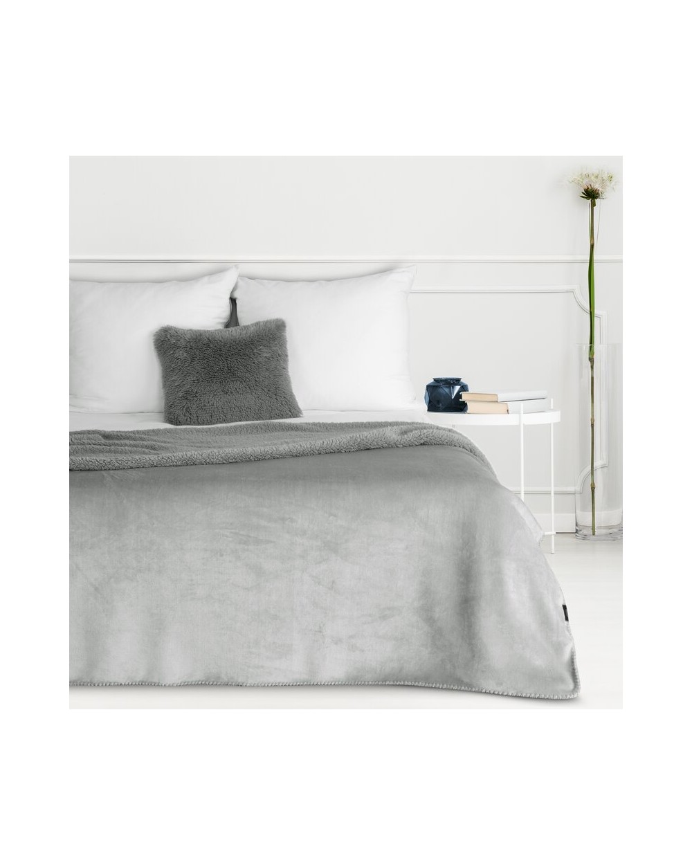 Koc sherpa baranek 200x220 Tedy srebrny Eurofirany