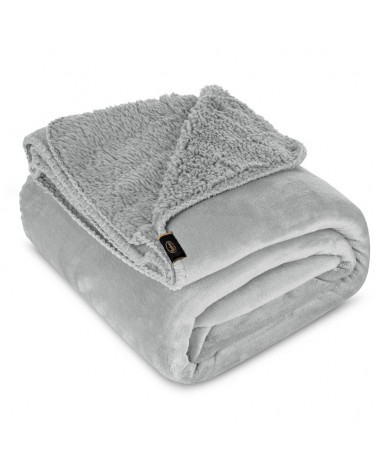 Koc sherpa baranek 200x220 Tedy srebrny Eurofirany