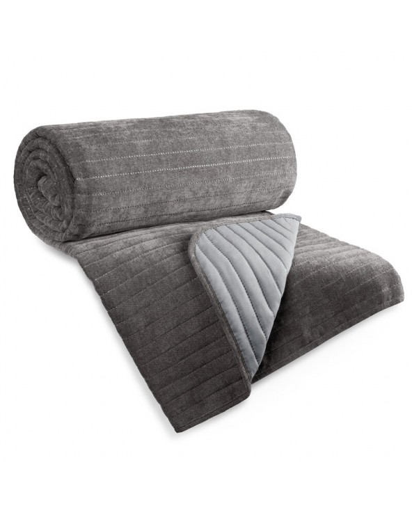 Narzuta velvet 220x240 Glori stalowa Eurofirany
