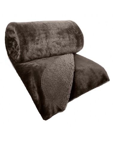 Narzuta pluszowa sherpa 170x210 Nina ciemnobrązowa Eurofirany