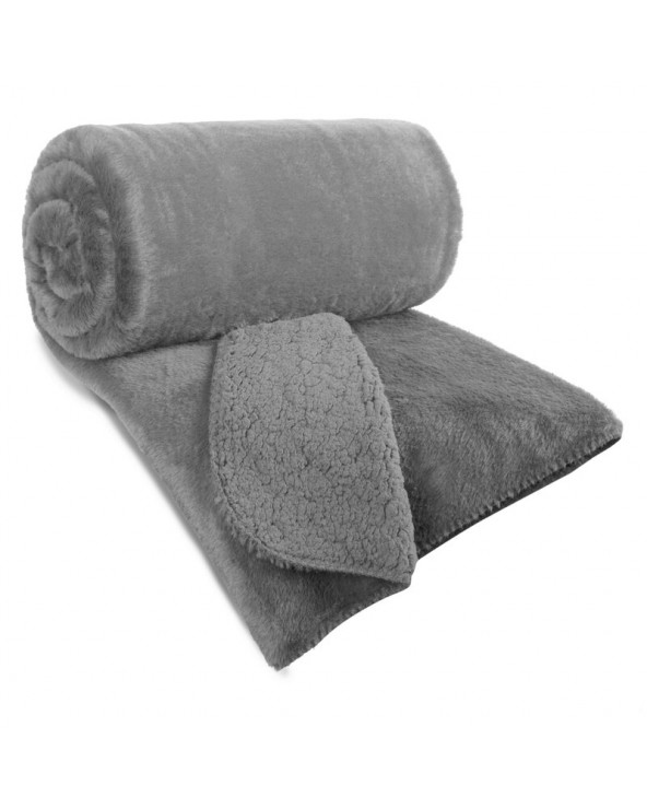 Narzuta pluszowa sherpa 220x240 Nina srebrna Eurofirany
