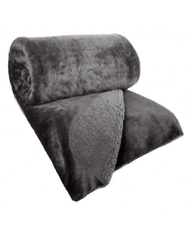 Narzuta pluszowa sherpa 220x240 Nina stalowa Eurofirany