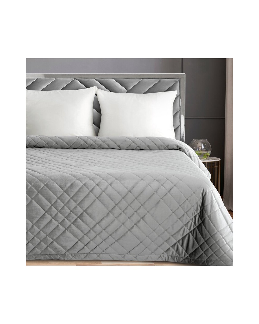 Narzuta velvet 170x210 Ria 6 srebrna Eurofirany