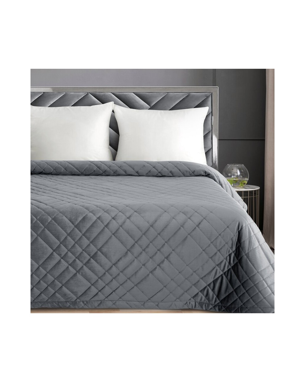 Narzuta velvet 220x240 Ria 6 stalowa Eurofirany