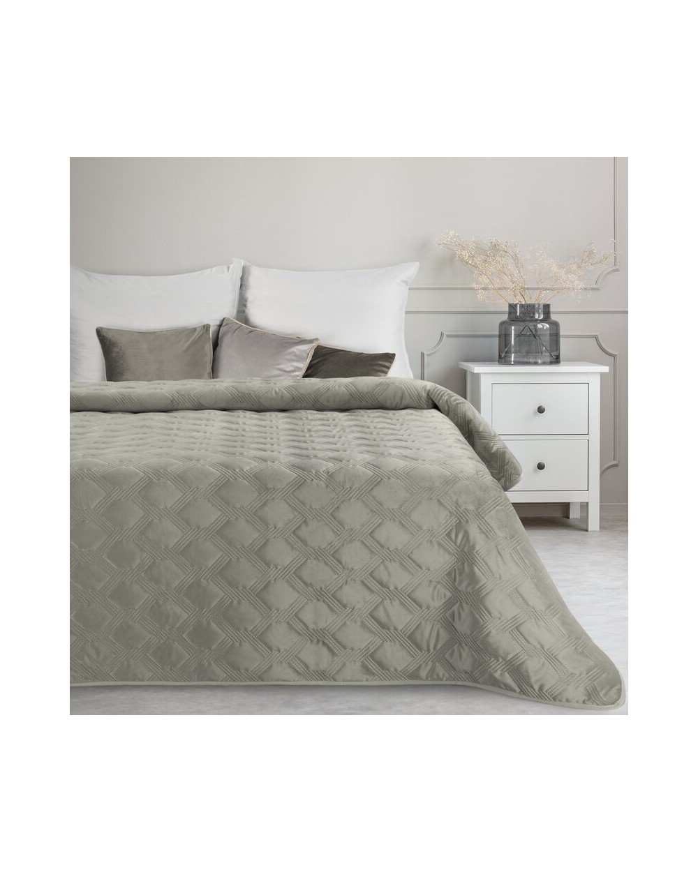 Narzuta velvet 220x240 Sofia 5 srebrna Eurofirany