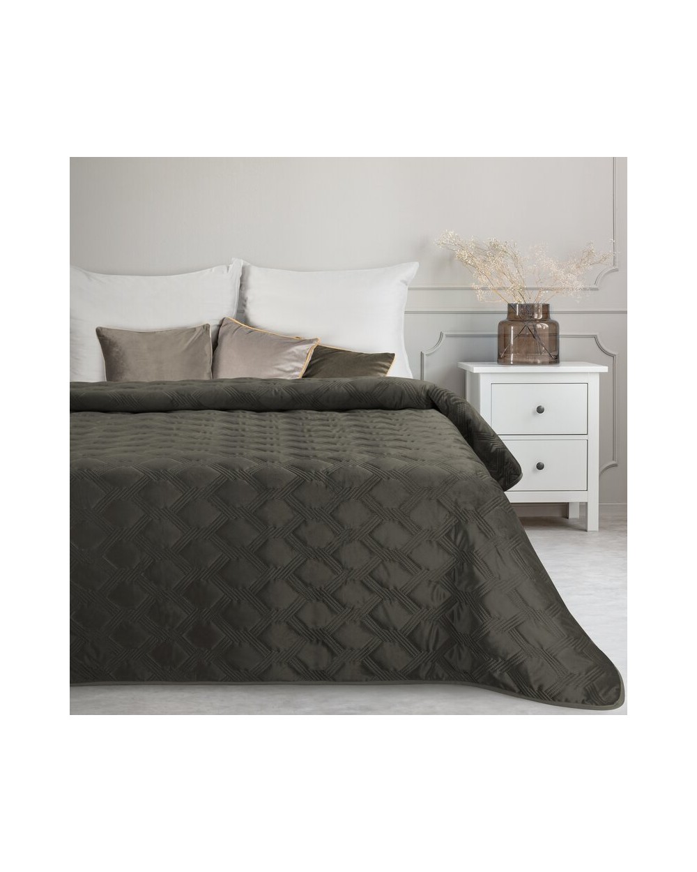 Narzuta velvet 220x240 Sofia 5 stalowa Eurofirany