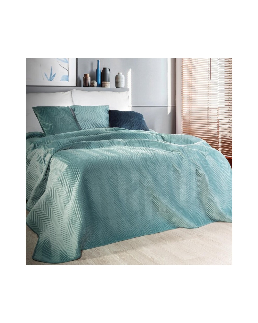 Narzuta velvet 200x220 Sofia 5 miętowa Eurofirany