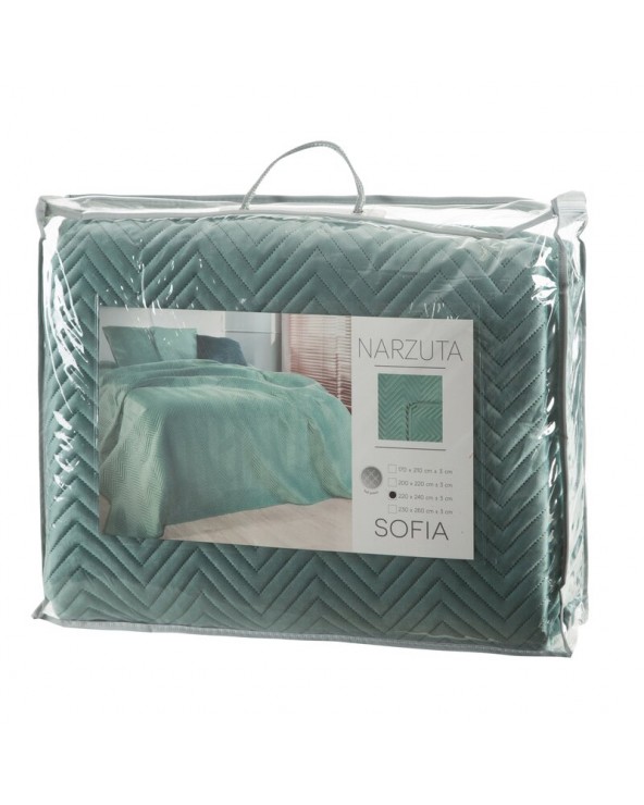 Narzuta velvet 200x220 Sofia 5 miętowa Eurofirany