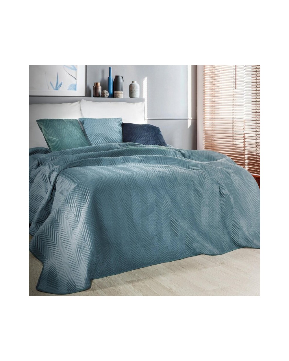 Narzuta velvet 220x240 Sofia 5 niebieska Eurofirany