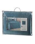 Narzuta velvet 220x240 Sofia 5 niebieska Eurofirany