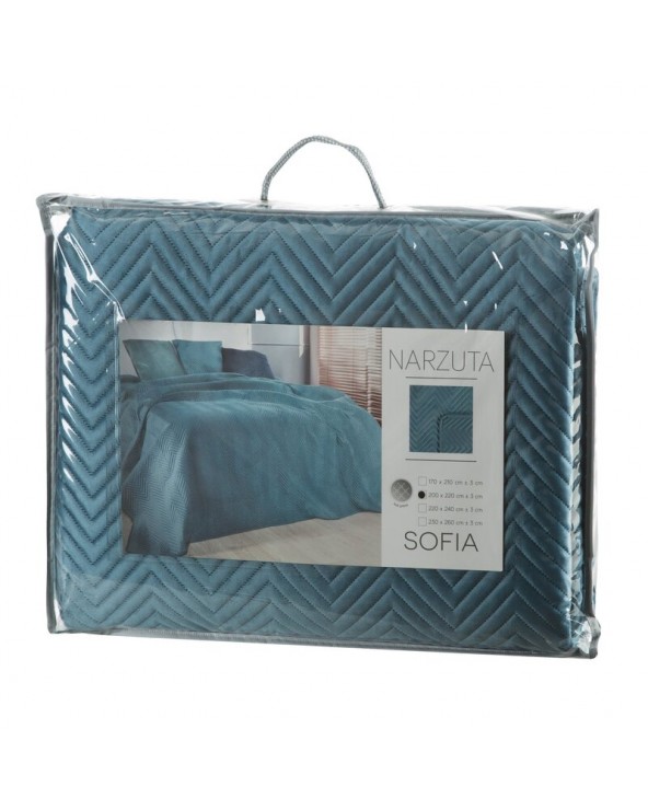 Narzuta velvet 220x240 Sofia 5 niebieska Eurofirany