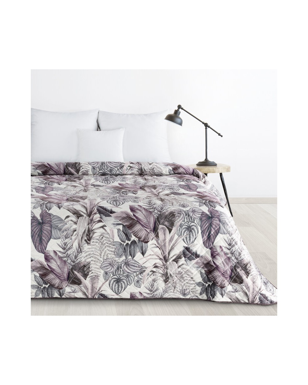 Narzuta velvet 200x220 Davos 2 fioletowa/szara Eurofirany