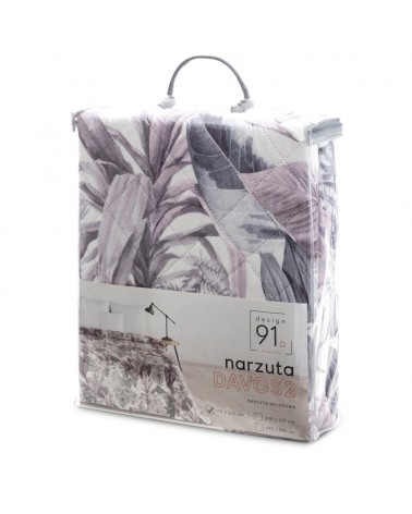 Narzuta velvet 200x220 Davos 2 fioletowa/szara Eurofirany
