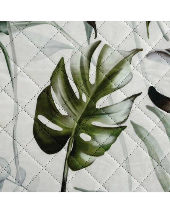 Narzuta velvet 220x240 Ellen biała/oliwkowa Eurofirany
