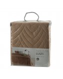 Narzuta velvet 170x210 Luiz 6 ciemnobeżowa/złota Eurofirany