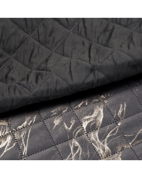 Narzuta velvet 170x210 Luiz 6 stalowa/złota Eurofirany