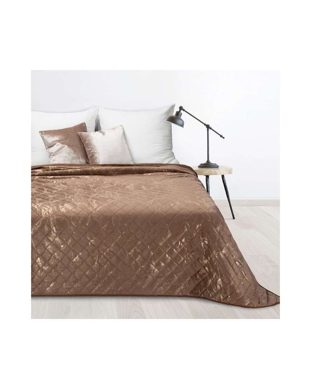 Narzuta velvet 220x240 Luiz 6 ciemnobeżowa/złota Eurofirany