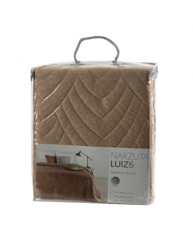 Narzuta velvet 220x240 Luiz 6 ciemnobeżowa/złota Eurofirany
