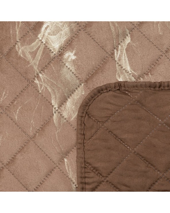 Narzuta velvet 220x240 Luiz 6 ciemnobeżowa/złota Eurofirany