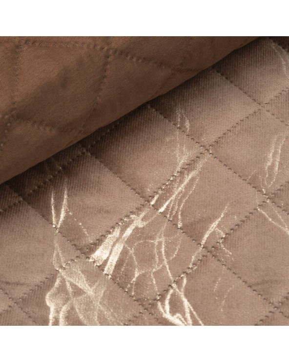 Narzuta velvet 220x240 Luiz 6 ciemnobeżowa/złota Eurofirany