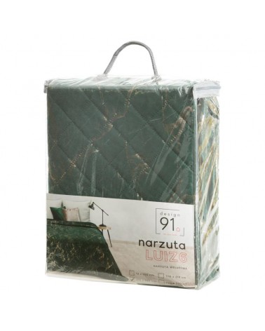 Narzuta velvet 220x240 Luiz 6 ciemnozielona/złota Eurofirany