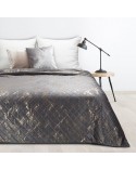 Narzuta velvet 220x240 Luiz 6 stalowa/złota Eurofirany