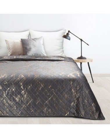 Narzuta velvet 220x240 Luiz 6 stalowa/złota Eurofirany