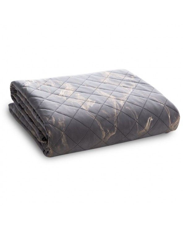 Narzuta velvet 220x240 Luiz 6 stalowa/złota Eurofirany