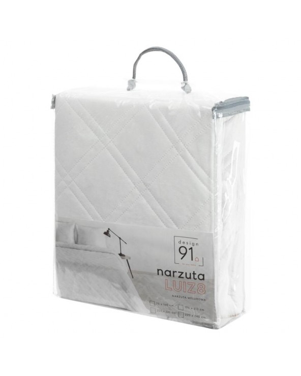 Narzuta velvet 220x240 Luiz 8 biała Eurofirany