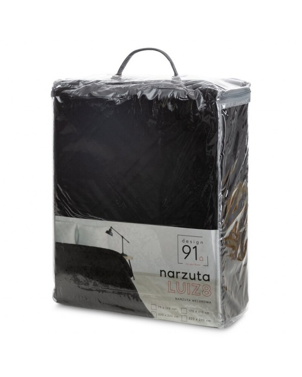 Narzuta velvet 220x240 Luiz 8 czarna Eurofirany