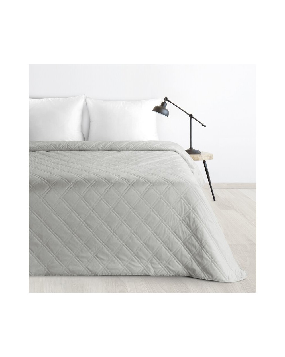 Narzuta velvet 220x240 Luiz 8 srebrna Eurofirany